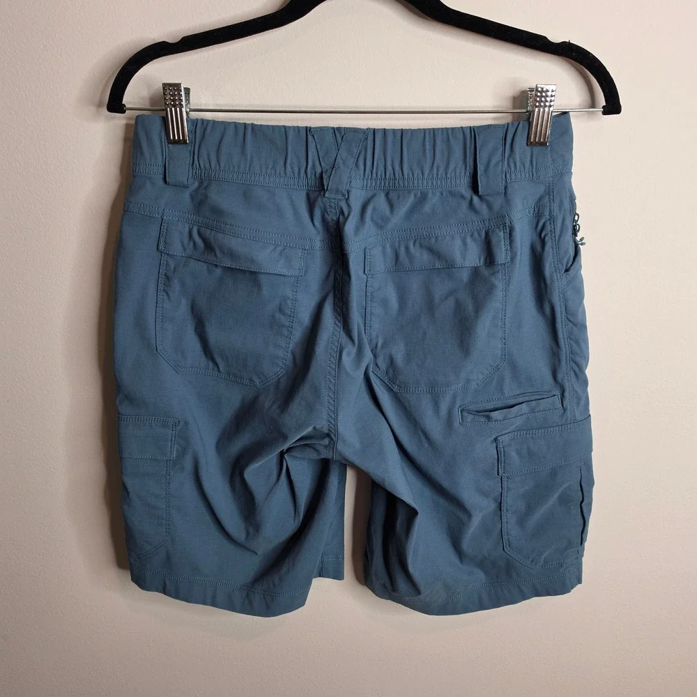 Duluth Trading Co Dry on the Fly Cargo Shorts Womens 4 Blue Hiking Outdoor